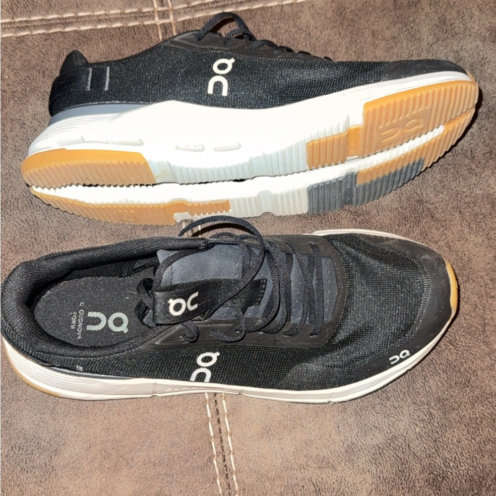 On Running Black and White Athletic Shoes